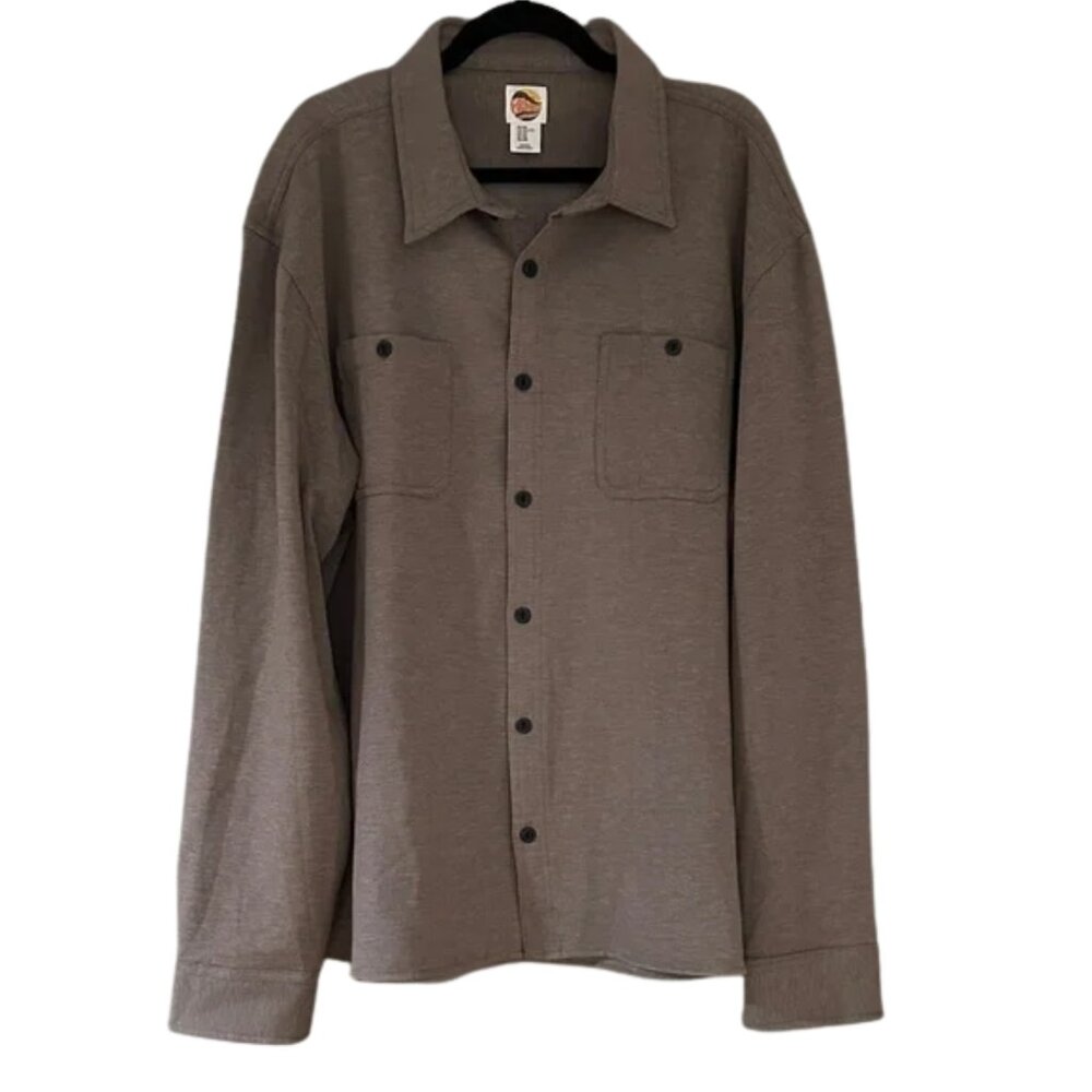 C&C California Men’s Taupe Shirt Jacket Lightweight Button-Up Shacket